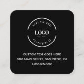 Modern Black Custom Logo Business Card QR Code Quadratische Visitenkarte (Vorderseite)