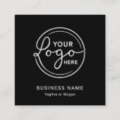 Modern Black Custom Logo QR Code Quadratische Visitenkarte (Vorderseite)