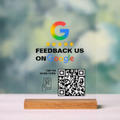 Modern Black Custom Logo QR Code Review Sign Acrylschild (Neutral)