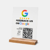 Modern Black Custom Logo QR Code Review Sign Acrylschild (Winkel)