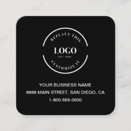 Modern Black Custom Logo Website QR Code Quadrat Quadratische Visitenkarte