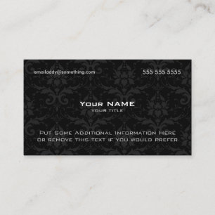 Modern Black Damask Visitenkarte