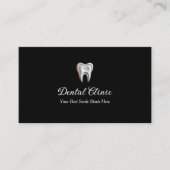 Modern Black Dental Clinic Logo QR Code Dentist Visitenkarte (Vorderseite)
