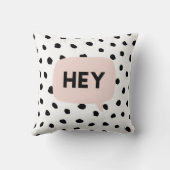Modern Black Dots & Bubble Chat Pink With Hey Kissen (Back)