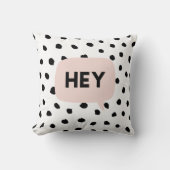 Modern Black Dots & Bubble Chat Pink With Hey Kissen (Front)