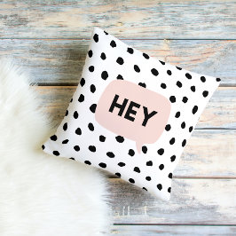 Modern Black Dots & Bubble Chat Pink With Hey Kissen