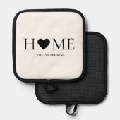 Modern Black Dots & Bubble Chat Pink With Hey Topflappen (Vorderseite/Rückseite)