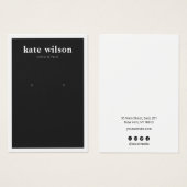 Modern Black Earring Display Card (Vorne & Hinten)