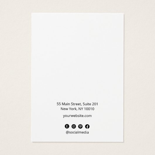 Modern Black Earring Display Card (Rückseite)