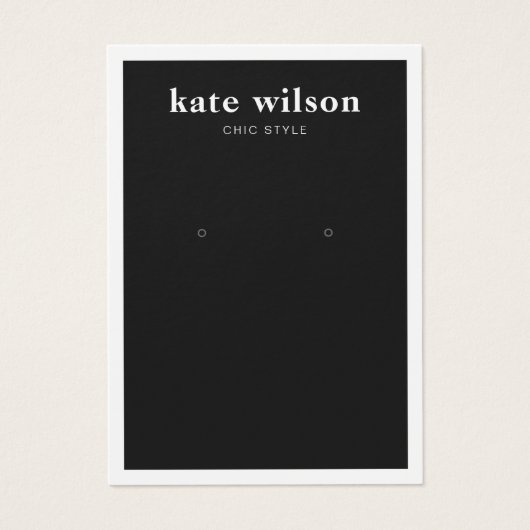 Modern Black Earring Display Card (Vorderseite)