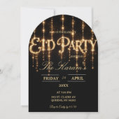 Modern Black elegant Eid Party Invitation Card Einladung (Vorderseite)