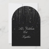 Modern Black elegant Eid Party Invitation Card Einladung (Rückseite)
