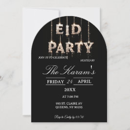 Modern Black elegant Eid Party Invitation Card Einladung