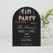 Modern Black elegant Eid Party Invitation Card Einladung (Stehend Vorderseite)