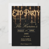 Modern Black elegant Eid Party Invitation Einladung (Vorderseite)