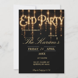 Modern Black elegant Eid Party Invitation  Einladung
