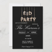 Modern Black elegant Eid Party Invitation  Einladung (Vorderseite)