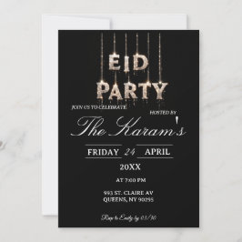 Modern Black elegant Eid Party Invitation  Einladung