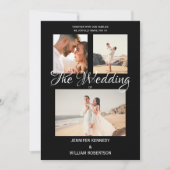 Modern Black Elegant Script Photo Classic Wedding  Einladung (Vorderseite)