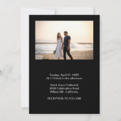 Modern Black Elegant Script Photo Classic Wedding  Einladung (Rückseite)