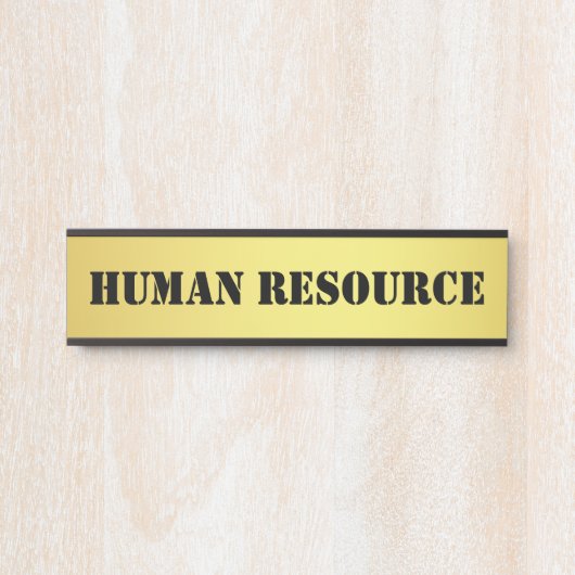 Modern Black Faux Gold Office Room Department Name Türschild (Vorderseite )