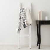 Modern black fern pattern sherpadecke (Beispiel)