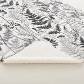 Modern black fern pattern sherpadecke (3/4)