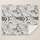Modern black fern pattern sherpadecke (Vorderseite (Horizontal))