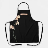 Modern Black Floral Elegance Stylish Trendy Apron Schürze (Vorderseite)