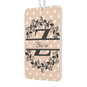 Modern Black Floral Wreath Split Monogram "X" Autolufterfrischer (Links)