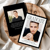 Modern Black Frame 2 Photo Graduation Ankündigung