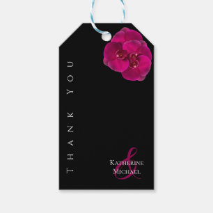 Modern Black Fuchsia White Wedding Vielen Dank. Geschenkanhänger