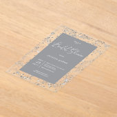 Modern Black Glam Diamond Frame Bridal Luncheon Acryleinladungen (Ablage )