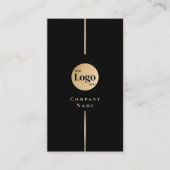 Modern Black Glitzer Gold Luxe Company Logo Visitenkarte (Vorderseite)