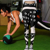 Modern Black Glitzer Sparkle Kat Paw Personalisier Leggings