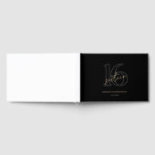 Modern Black Gold 16. Geburtstag Gästebuch (Voll)