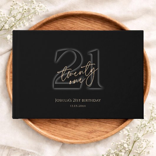 Modern Black Gold 21. Geburtstag Gästebuch