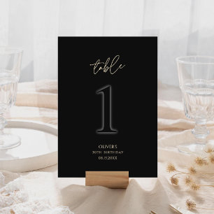 Modern Black Gold 30. Geburtstag Tisch Nummer 1 RSVP Karte