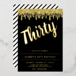 Modern Black Gold 30. Geburtstagsfoil Einladung<br><div class="desc">Modern Black Gold 30. Geburtstagsfoil Einladung</div>