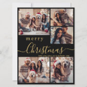 Modern Black Gold 5 Foto Collage Weihnachten (Vorderseite)