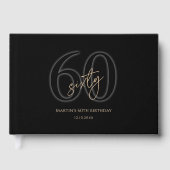 Modern Black Gold 60. Geburtstag Gästebuch (Vorderseite)