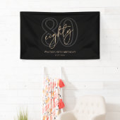 Modern Black Gold 80. Geburtstagsfeier Banner (Insitu)