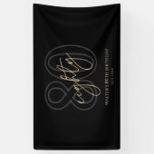 Modern Black Gold 80. Geburtstagsfeier Banner (Vertikal)