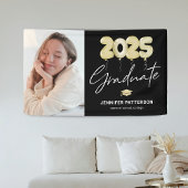 Modern Black Gold Abschluss 2025 Foto Banner