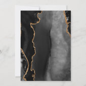 Modern Black Gold Agate Marble Save the Date (Rückseite)
