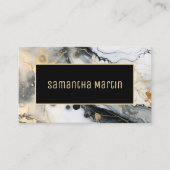 Modern Black Gold Alcohol Tinte Visitenkarte (Vorderseite)