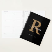 Modern Black Gold Bold Monogram Typografy Simple Planer (Anzeige)