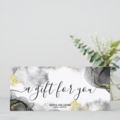 Modern Black Gold Certificate - Geschenkkarte Logo (Stehend Vorderseite)