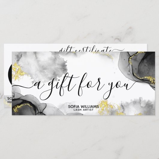 Modern Black Gold Certificate - Geschenkkarte Logo (Vorne/Hinten)