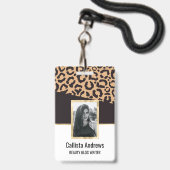 Modern Black Gold Cheetah Leopard Animal Print Ausweis (Vorderseite mit Lanyard)